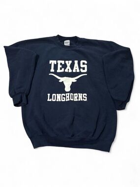 Vintage Gildan Texas Longhorns Navy Crewneck Sweatshirt